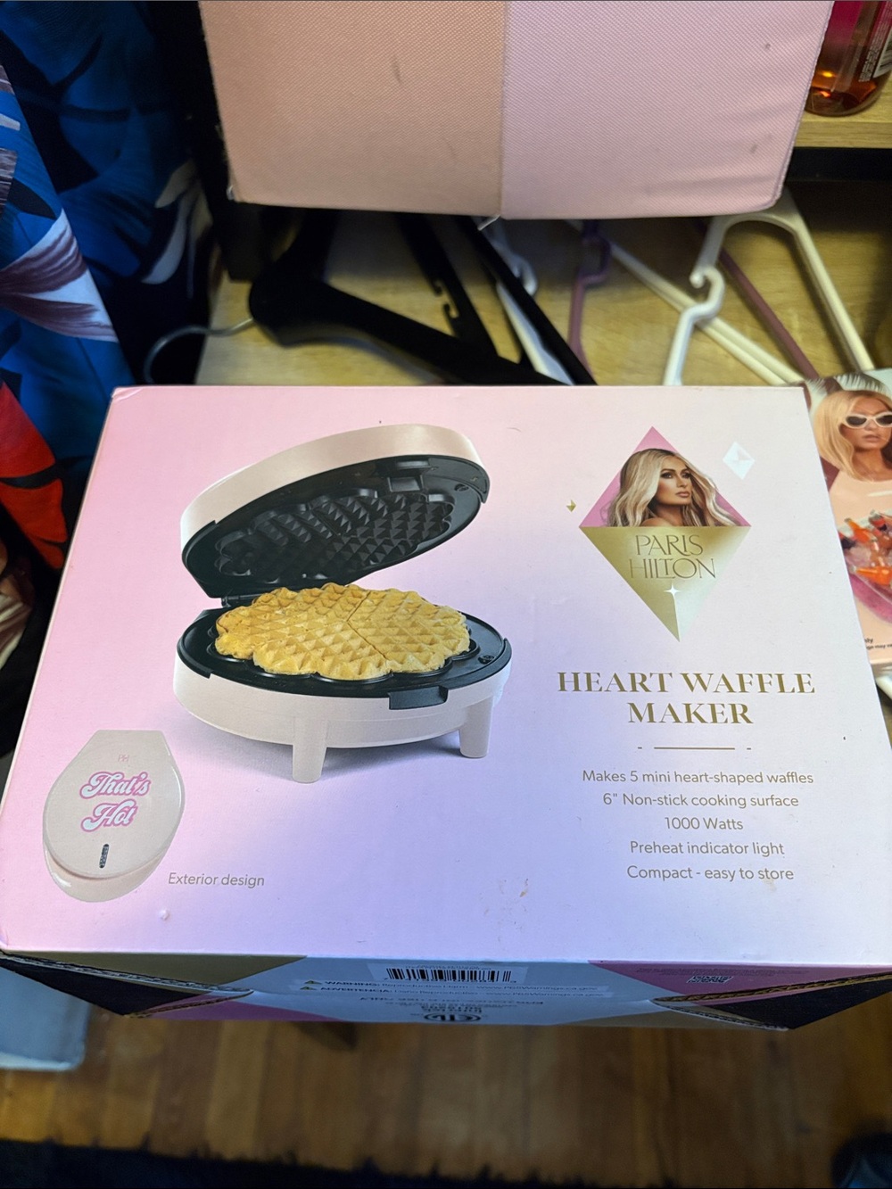 Paris Hilton Pink & Black Heart Waffle Maker